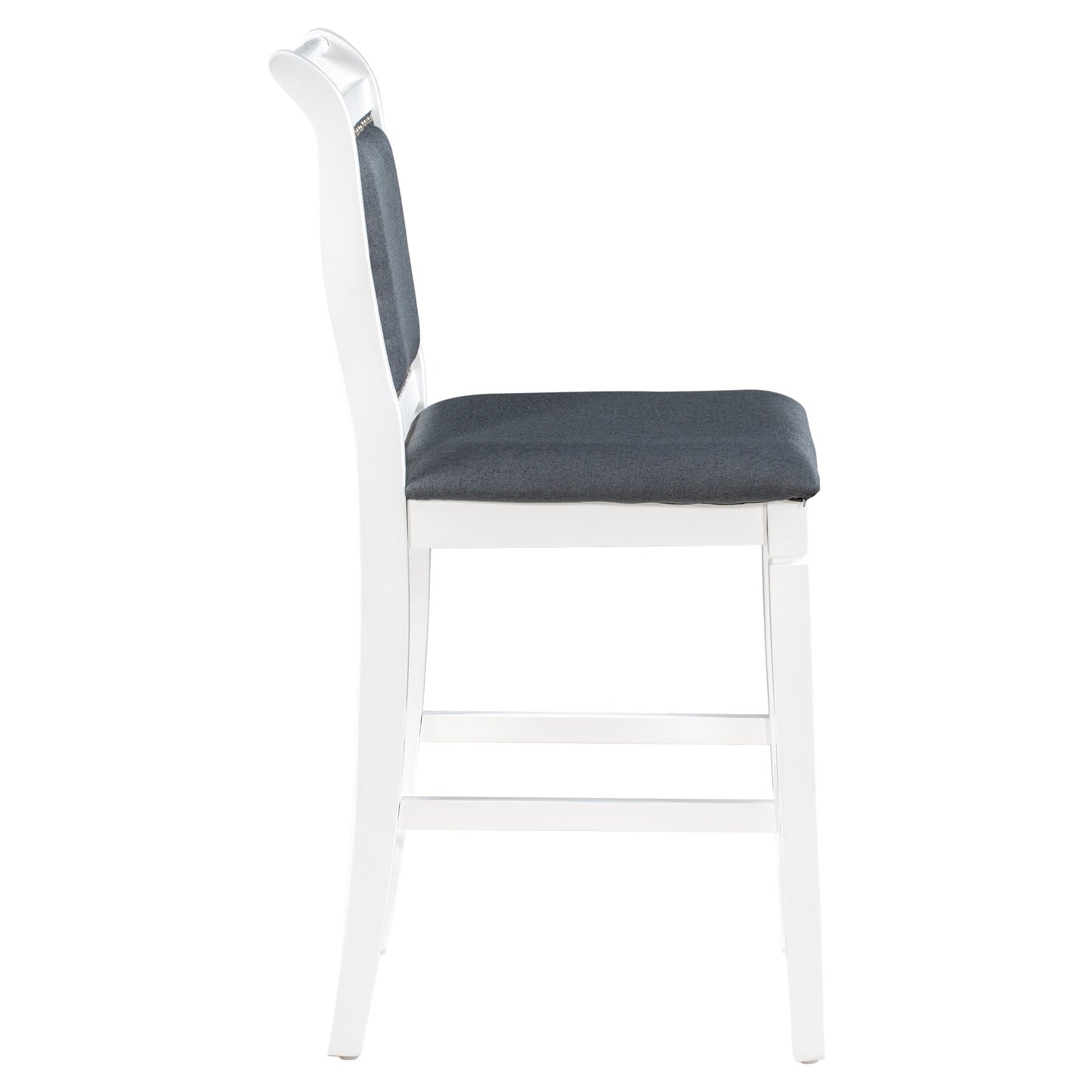 Ensemble de salle à manger surélevé en bois TOPMAX 3 pièces - Blanc et gris