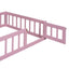 Wooden Twin Size Children's Bed with Detachable Headboard, Pink