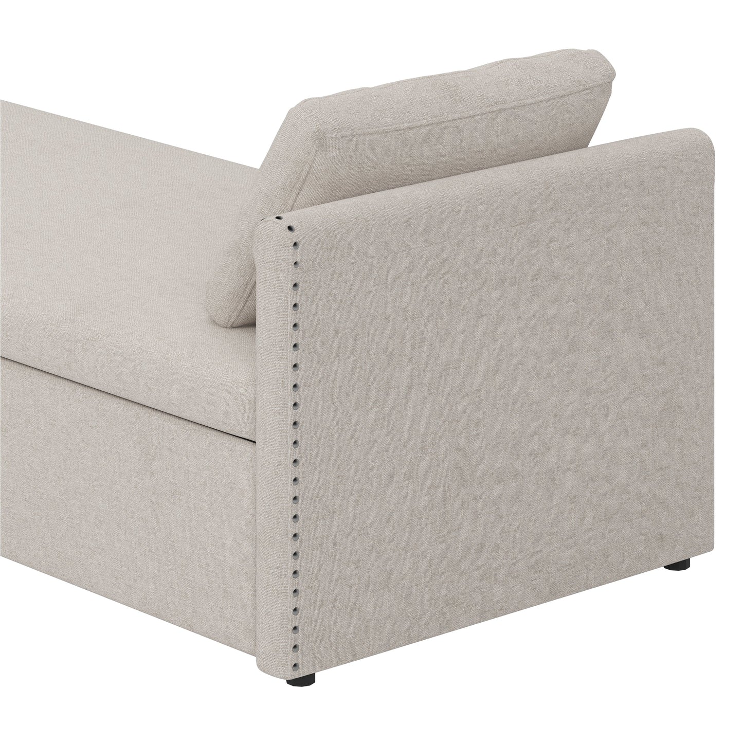 Fauteuil-lit moderne beige avec tiroirs de rangement