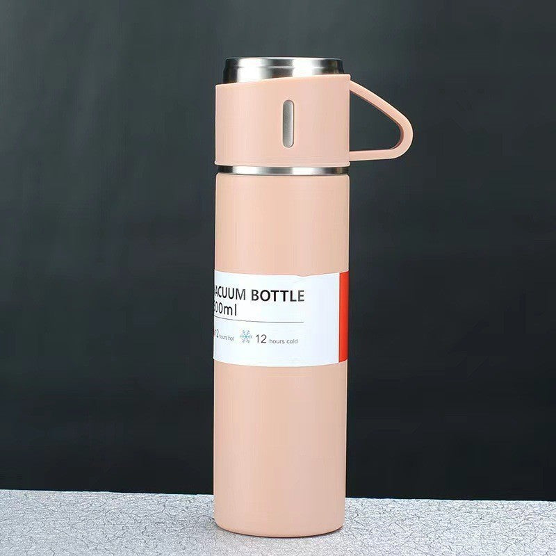 A cup of three-lid thermos cup portable fashion gift box set stainless steel cup - Korvel