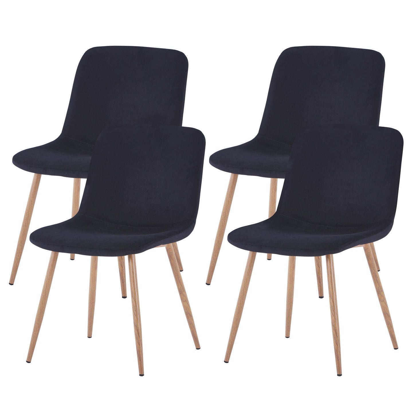 Dining Chair 4PCS（BLACK）Modern style New technology Suitable for restaurants cafes taverns offices - Korvel