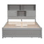 Full Size Platform Bed with Storage Headboard and Charging Station