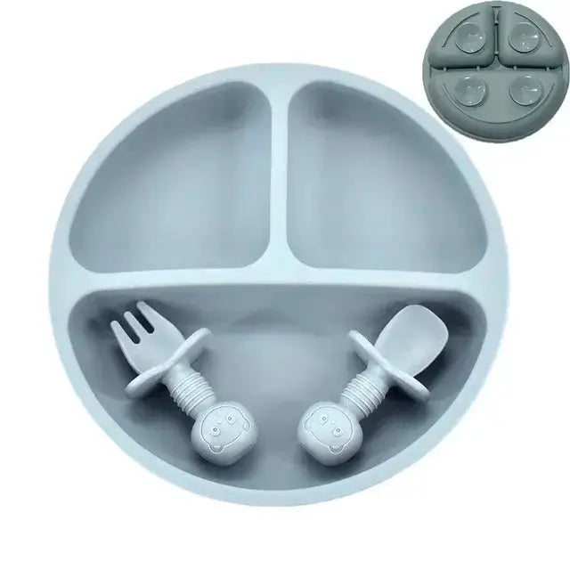 Ensemble de Assiette en Silicone pour Bébé Premium pour une Alimentation Sûre