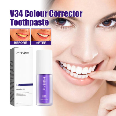 V34 Purple Toothpaste for Brightening and Freshening