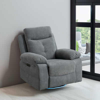 270 degree rotating electric recliner speaker with LED light, USB+C charging port, extendable foot pedal, adjustable backrest - Korvel