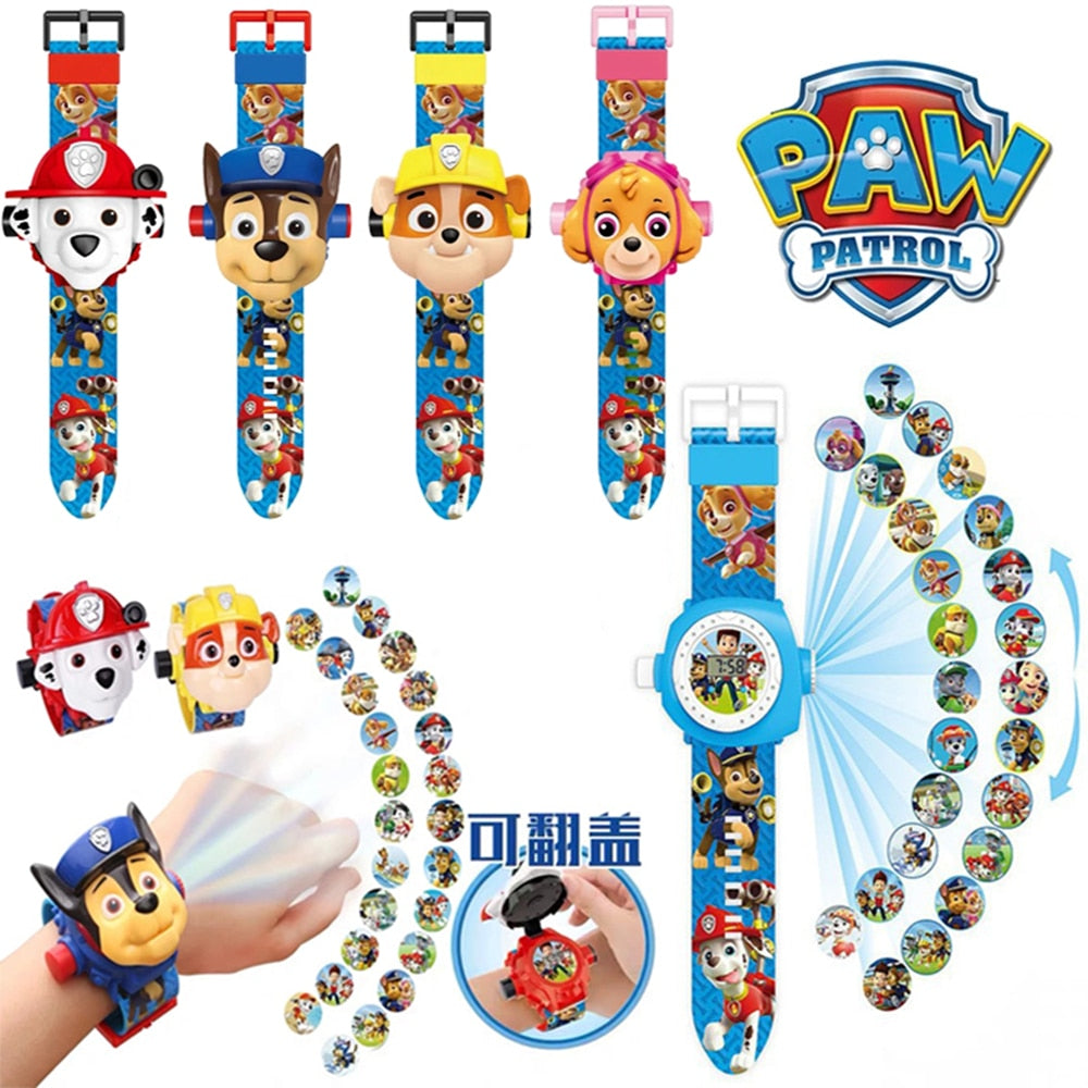 Paw Patrol 3D Projection Digital Watch & Action Figures Set