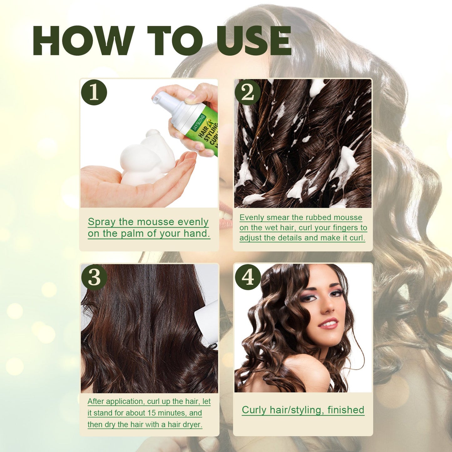 Mousse Coiffante Fluffy Curl - Mousse Traitante Anti-Frisottis