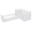Cama loft twin en forma de L que ahorra espacio con 7 cajones - Blanca