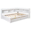 Elegant Full Bed with L-shaped Bookcases and Drawers in White