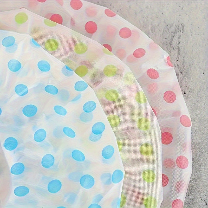 Premium Waterproof Polka Dot Shower Cap