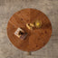 33.86"Modern Retro Splicing Round Coffee Table Fir Wood Table Top with Gold Cross Legs Base(Same SKU:W757126236) - Korvel