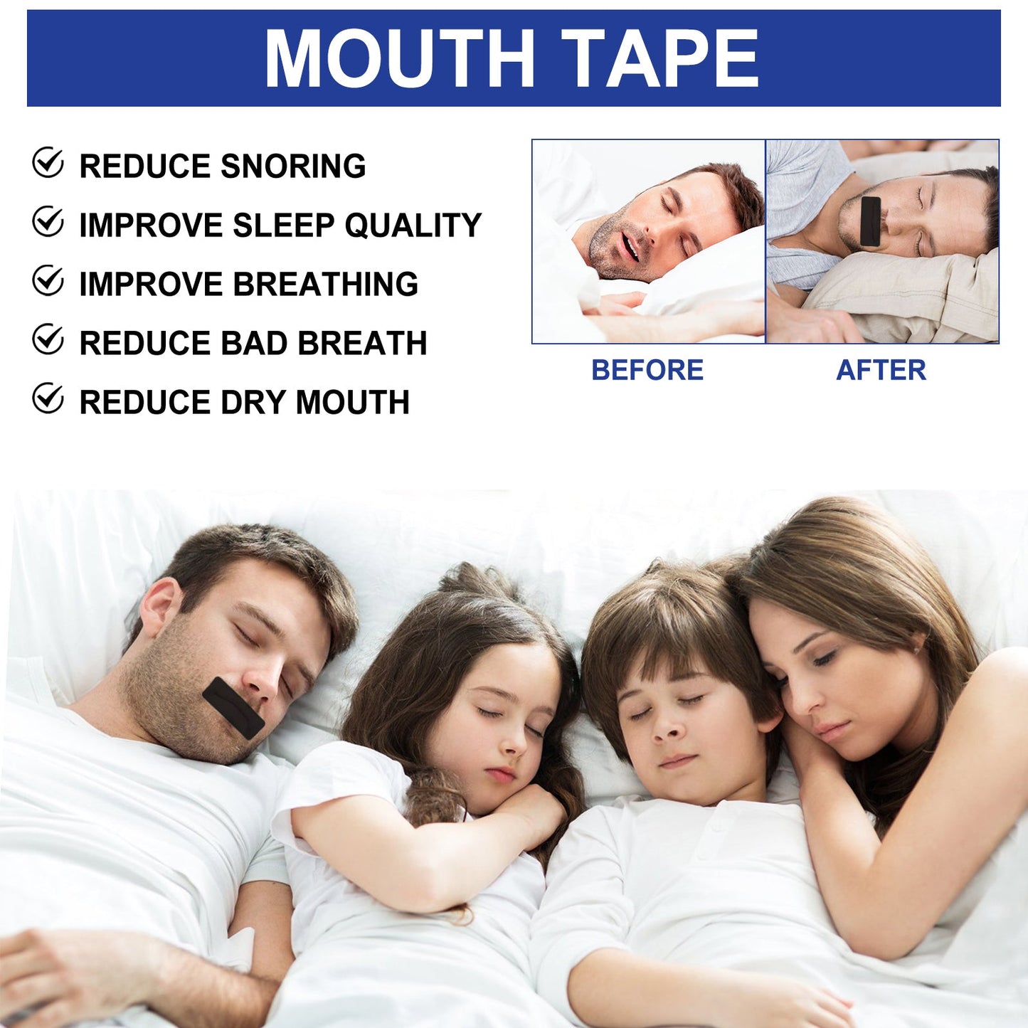 Mouth Tape for Comfortable Sleep and Snoring Prevention