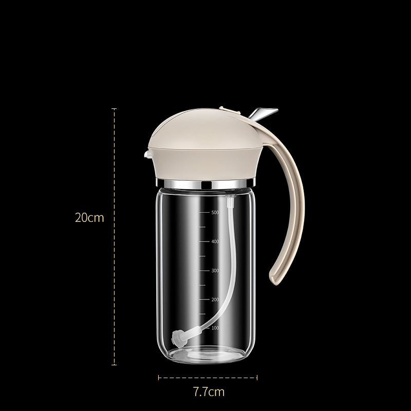 Food Grade Oil Pot Dual Use Glass Oil Spray Bottle Household Spray Sesame Oil Bottle Automatic Opening and Closing - Korvel