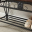 Shoe rack workbench for entrance, industrial workbench, rustic shoe rack for small spaces, padded entrance workbench - Korvel