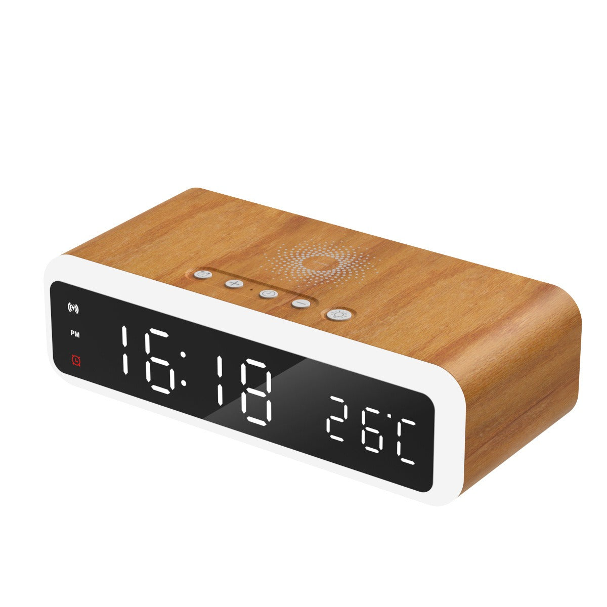 15W Wireless Charging Alarm Clock with Thermometer