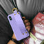 Funda de Silicona Suave Mate Morada Premium con Correa de Agarre para iPhone