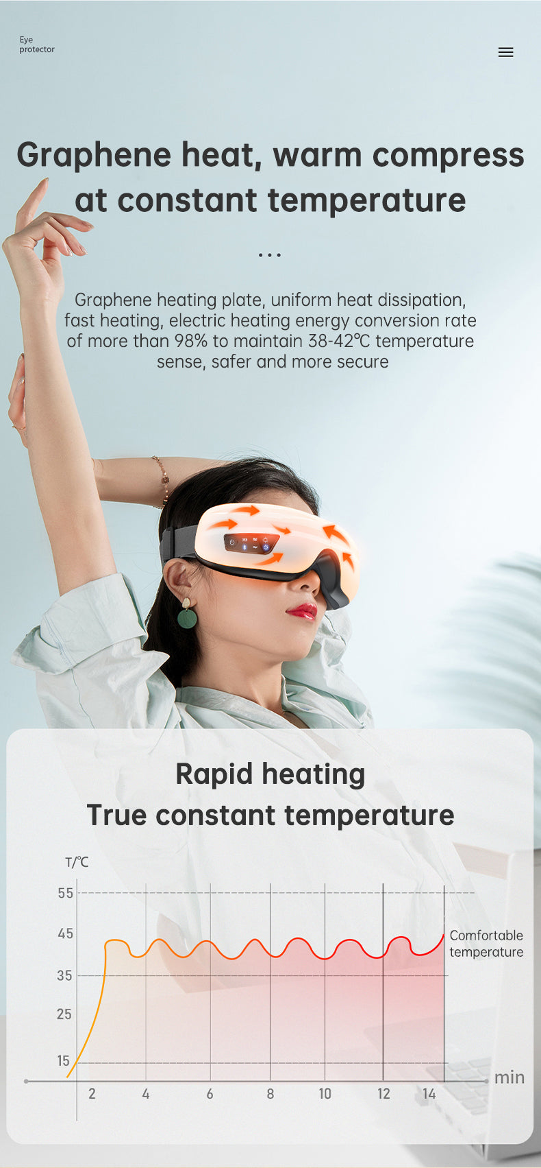 Eye Massager Air Pressure Vibration Eye Protector Bluetooth Eye Massage Relax Migraines Relief Improve Sleep - Korvel