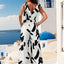 Tied Printed Surplice Sleeveless Jumpsuit