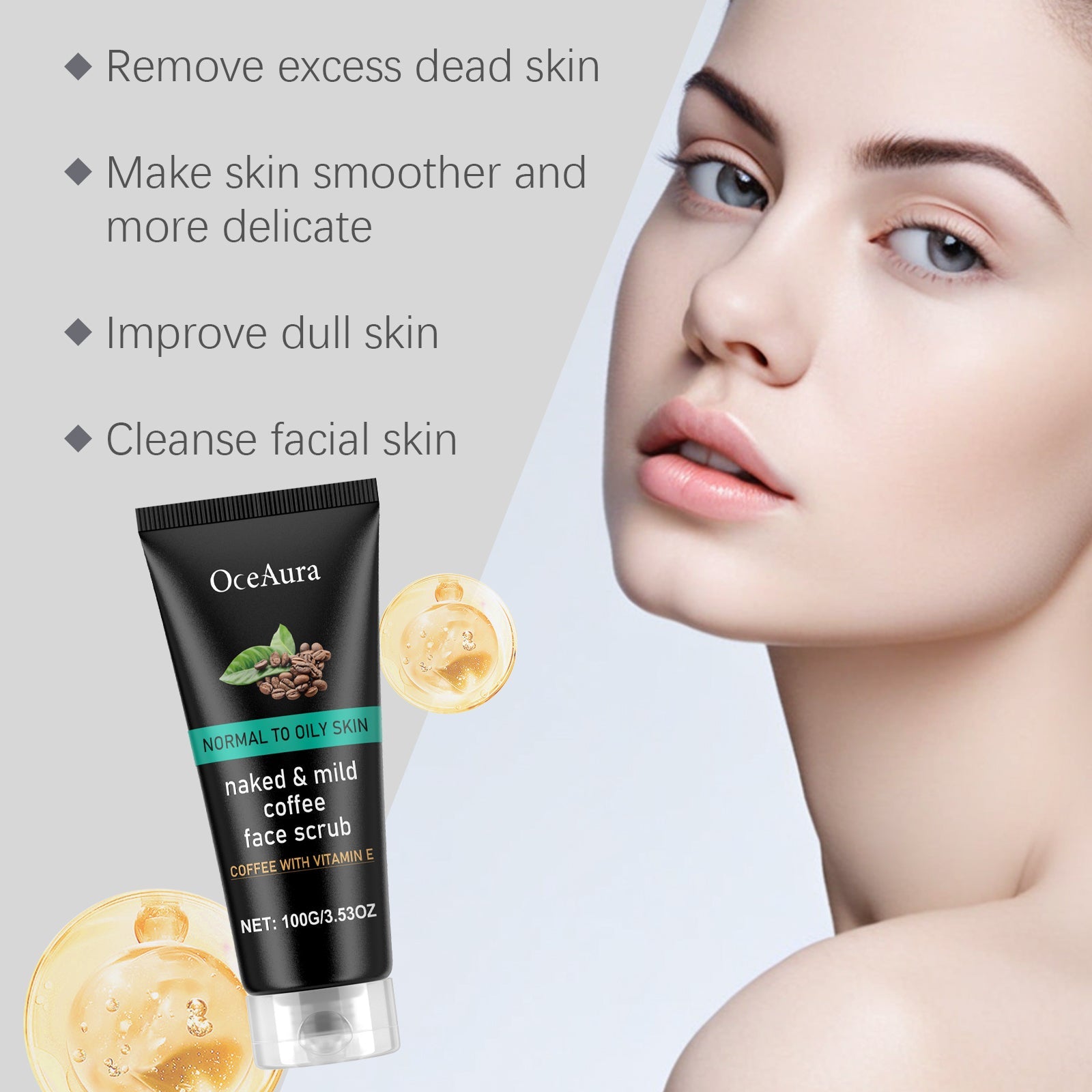 Caffeine Cleanser Gentle Exfoliating Blackhead Facial Treatment Pore-Clearing Cleanser - Korvel