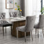 High end tufted solid wood velvet soft cushion dining chair chrome plated leg nail decoration gray and chrome two-piece set - Korvel