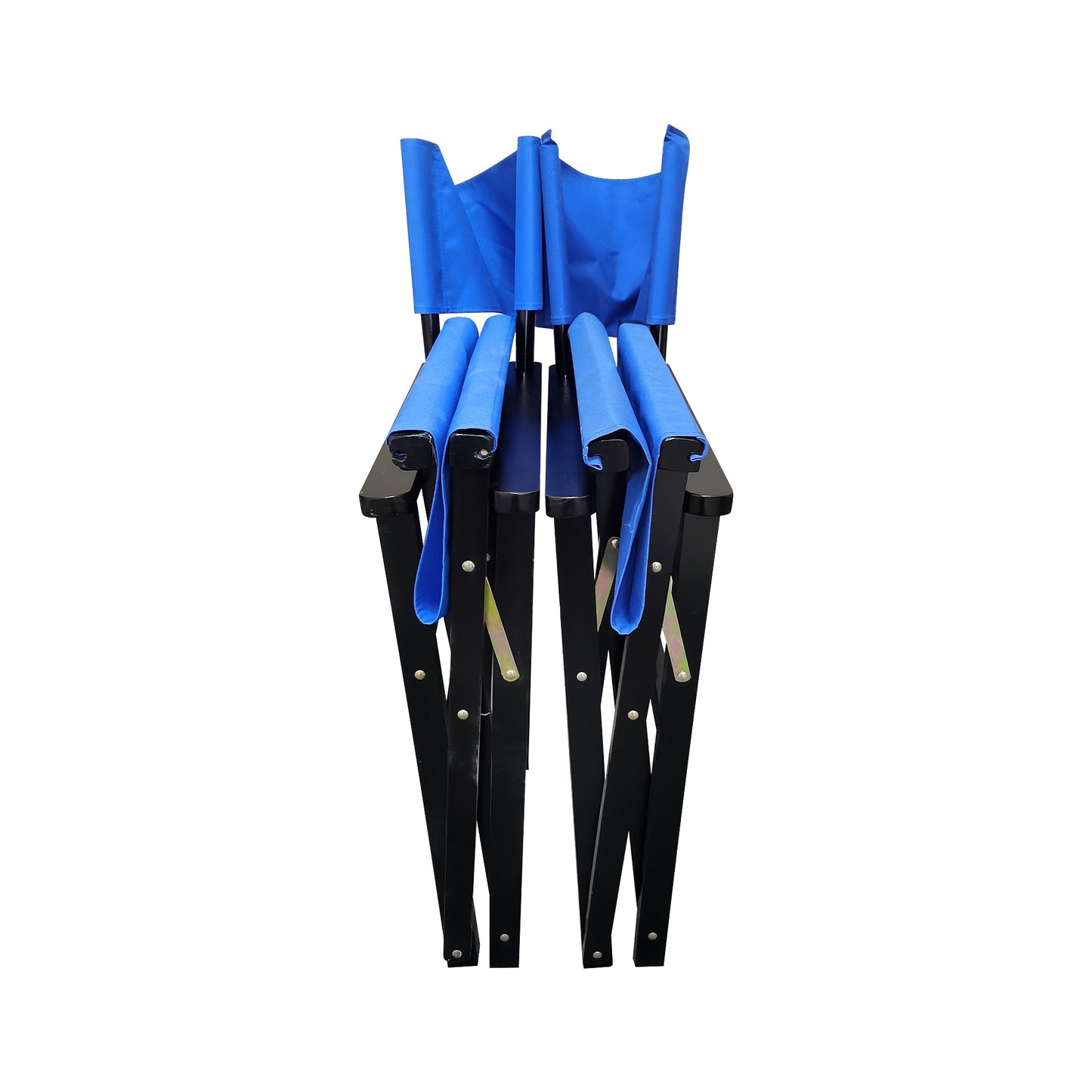 Folding Chair Wooden Director Chair Canvas Folding Chair Folding Chair 2pcs/set populus + Canvas (Color : Blue) - Korvel