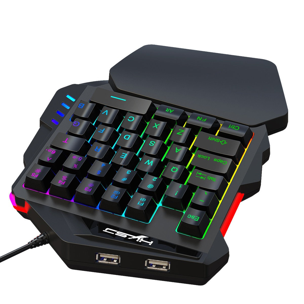 V500 gaming one handed keyboard RGB illuminated keyboard built-in converter supports PS3 and PS4 gaming consoles - Korvel