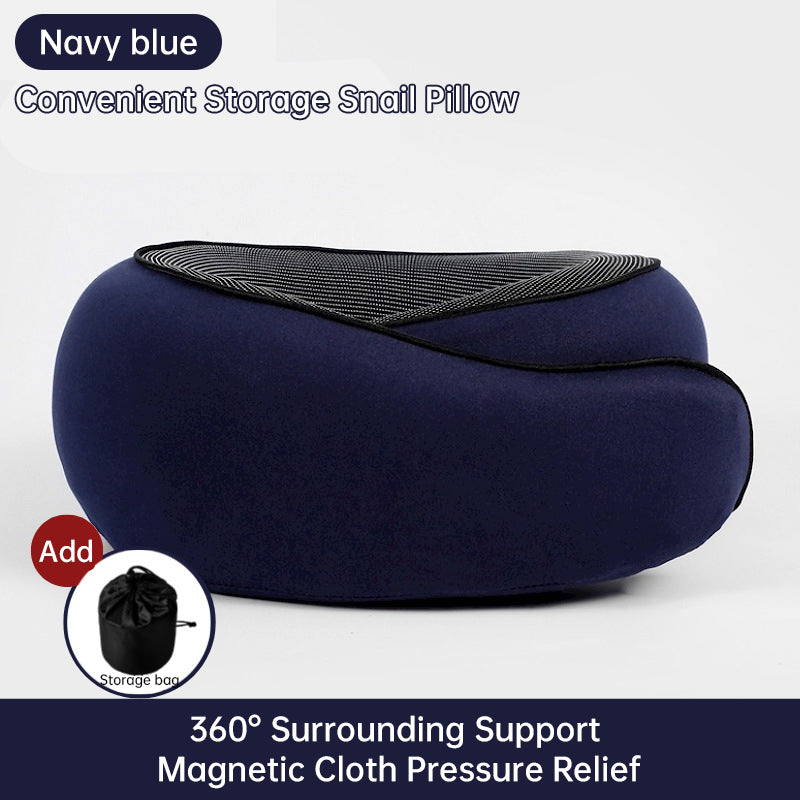 Premium Memory Foam Travel Neck Pillow - Snail Style