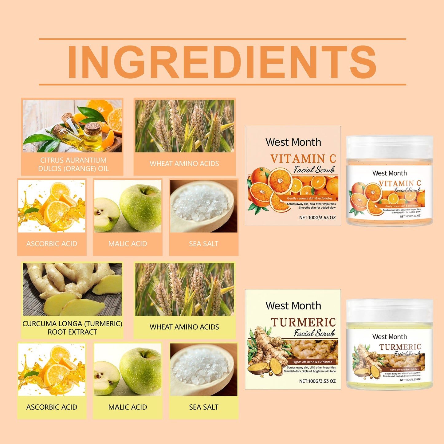 Facial Scrub Gently Cleanses Facial Skin, Exfoliates, Moisturizes, Moisturizes And Brightened - Korvel