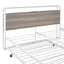 Queen Size Metal Platform Bed Frame with Trundle, USB Ports and Slat Support ,No Box Spring Needed White - Korvel