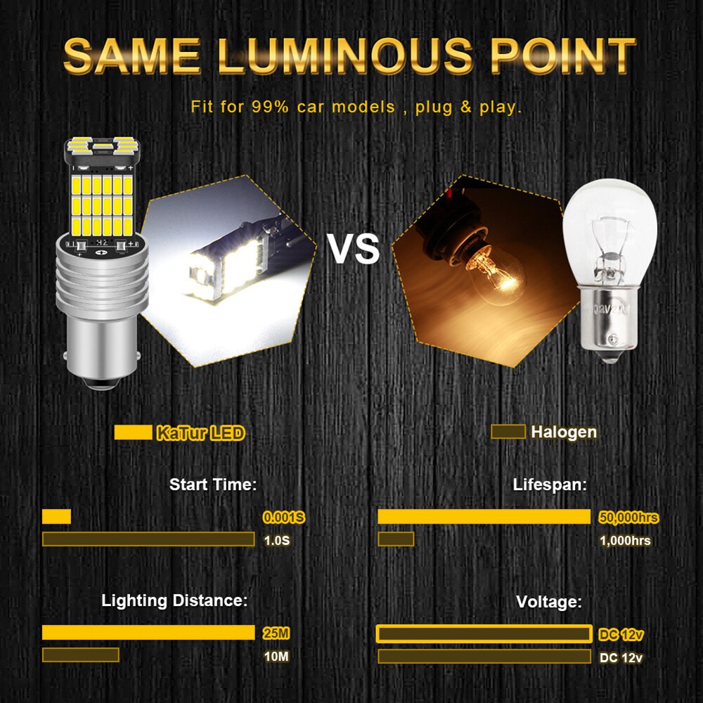 2pcs P21W 1156 BA15S LED Bulbs Car Lights Turn Signal Reverse Brake Light R5W 4014 LEDs 12V DC Automobiles Lamp DRL for Skoda - Korvel