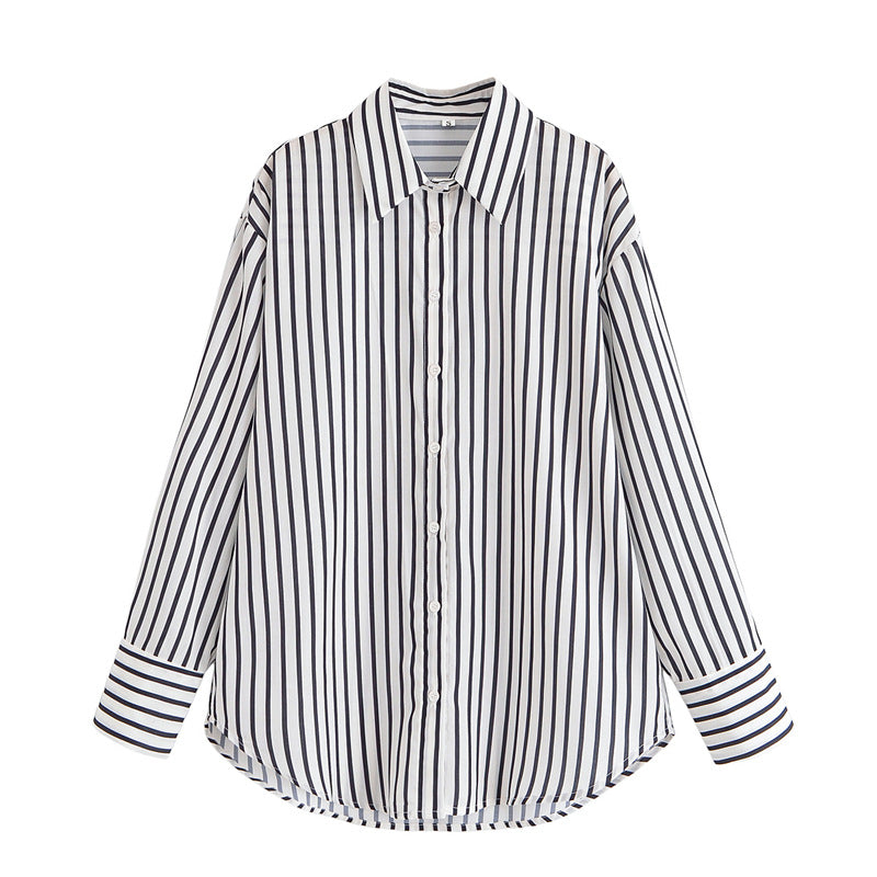Long-Sleeved Fashion Loose Casual Design Sense Shirt Top - Korvel