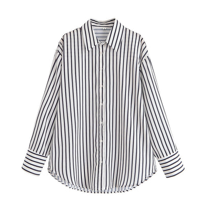 Long-Sleeved Fashion Loose Casual Design Sense Shirt Top - Korvel