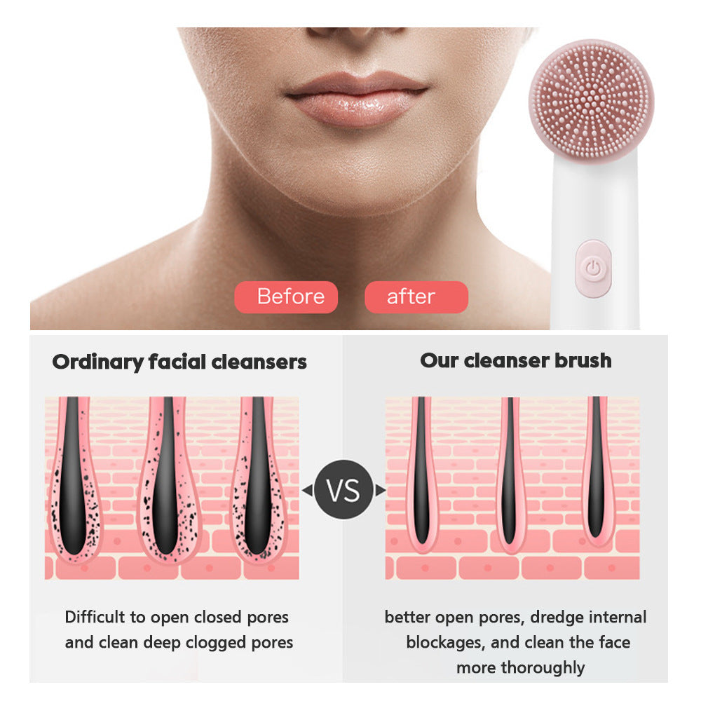 Nettoyant facial en silicone à 2 vitesses avec vibration sonique