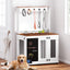 Premium Graffiti Dog Crate with Double Doors - White Vintage
