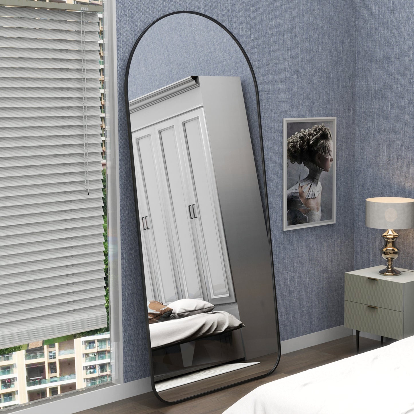 71" x 32" Oversized Full Body Mirror - Elegant Black Frame