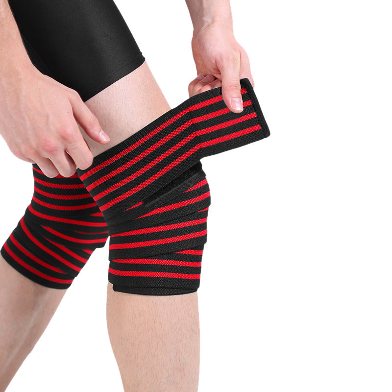Sports and fitness knee pads for men deep squats elastic bandages strength lifting wrapped leggings knee protection gym cycling - Korvel