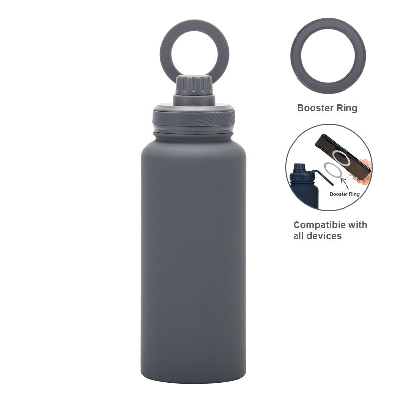 Support de téléphone magnétique et bouteille d'eau en acier inoxydable isolée