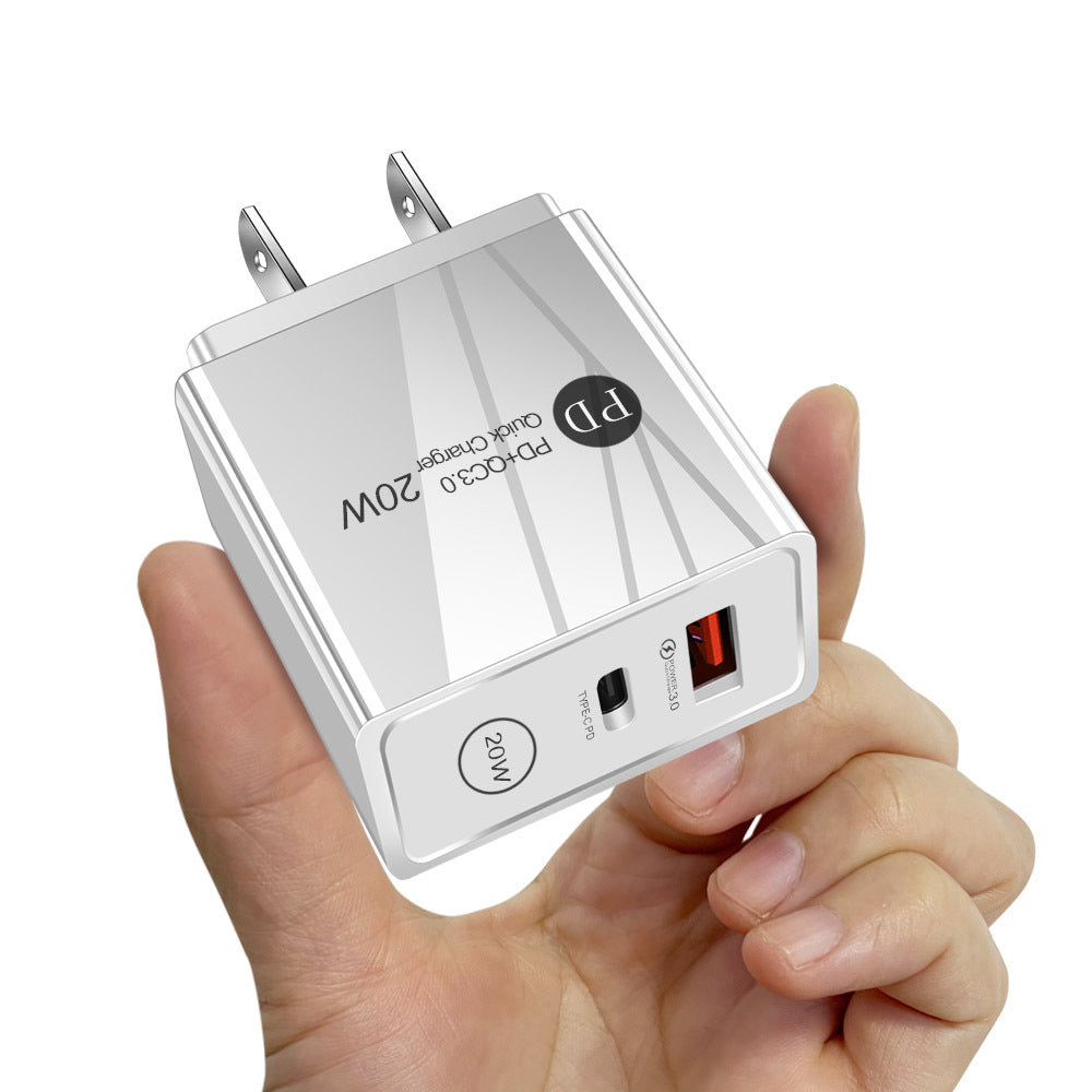 Chargeur de téléphone mobile rapide 20W PD QC3.0