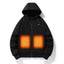 European and American zipper cardigan heating hoodie intelligent hooded five zone heating jacket outdoor warm electric clothing for men - Korvel