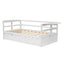 win Size Daybed with Trundle and Foldable Shelves on Both Sides White - Korvel