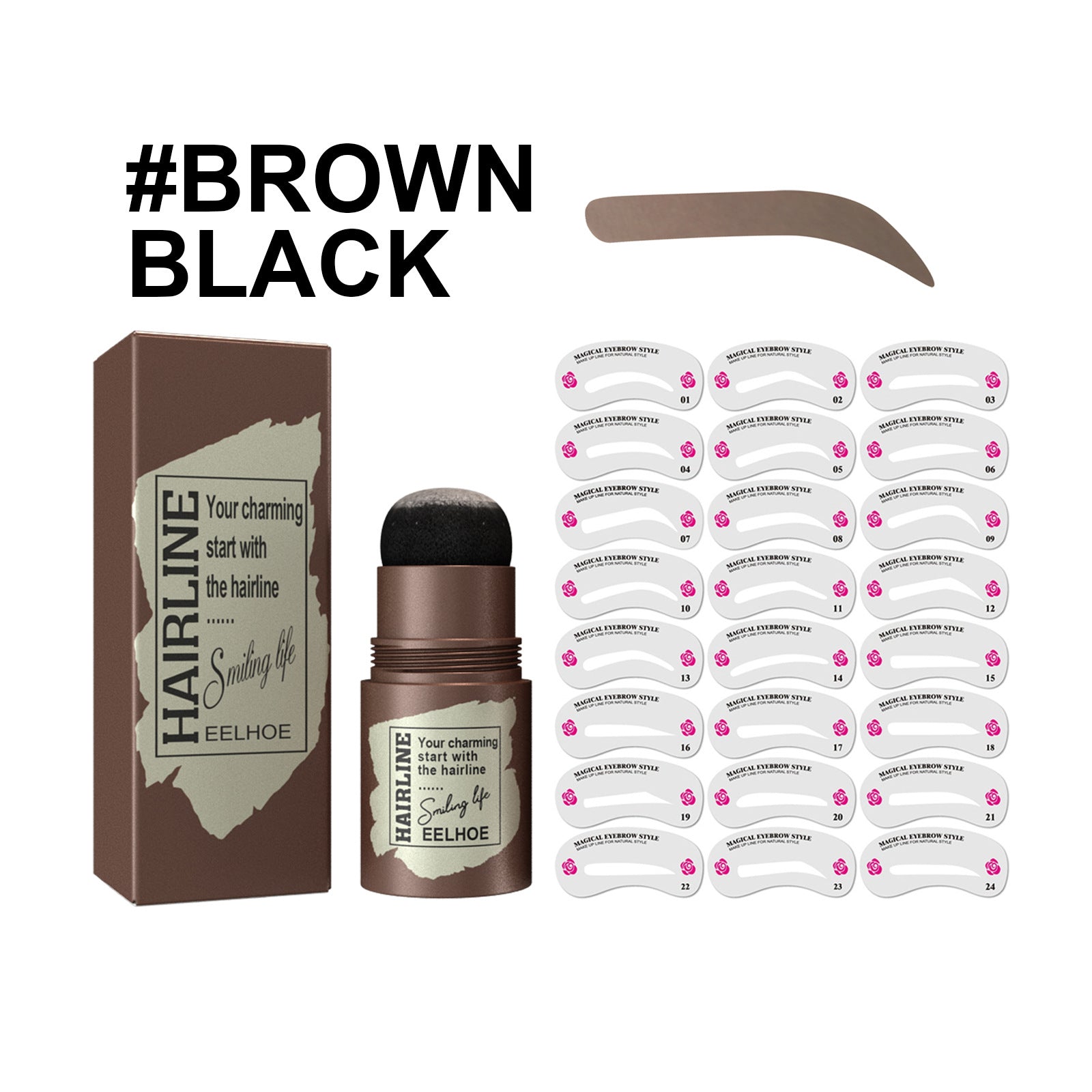 One Step Brow Stamp Shaping Kit Hairline Eyebrow Print Eyebrow Patch Repair Hairline Eyebrow Print - Korvel