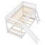 Twin Over Twin Bunk Bed with Convertible Slide and Ladder - White