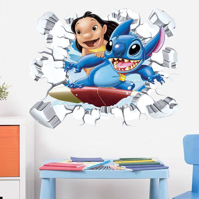 StarCraft Baby Stitch Wall Sticker Self Adhesive Picture Back Adhesive Cartoon Sticker Bedroom Dormitory Bedhead Wall Wallpaper - Korvel