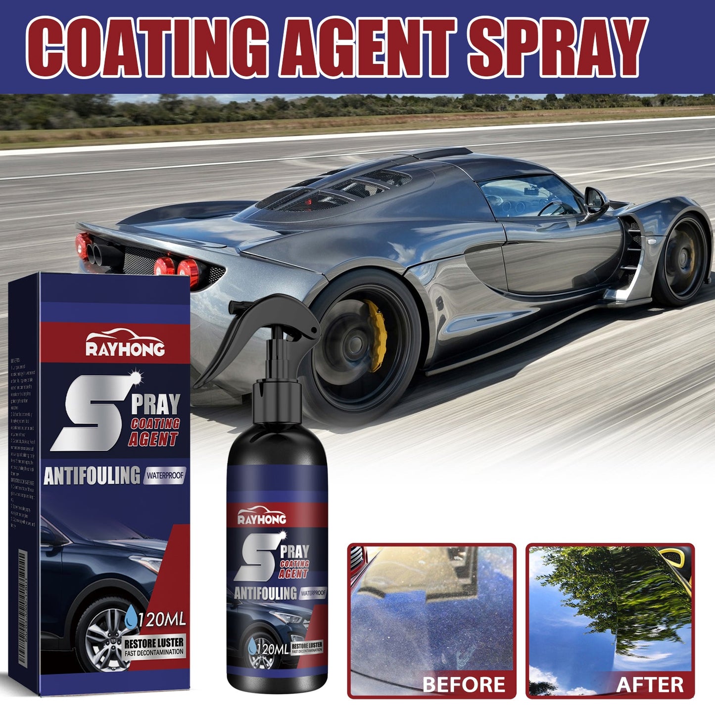 Coating Agent Spray, Maintenance Paint Decontamination Blackening Brightening Automotive Coating Nano Coating Spray - Korvel