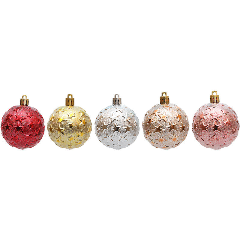 Christmas 6cm Decorative Ball with Starry Sky Relief, Christmas Electroplating Ball Pendant, Venue Decoration Ball - Korvel