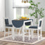 Ensemble de salle à manger surélevé en bois TOPMAX 3 pièces - Blanc et gris