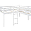 Lit mezzanine en forme de L pour enfant avec échelle et toboggan - Blanc