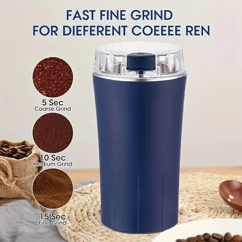 Electric Coffee Bean Grinder Multifunctional with One-Press Control Food Processor Blender for Espresso Nuts Grains Easy Clean - Korvel