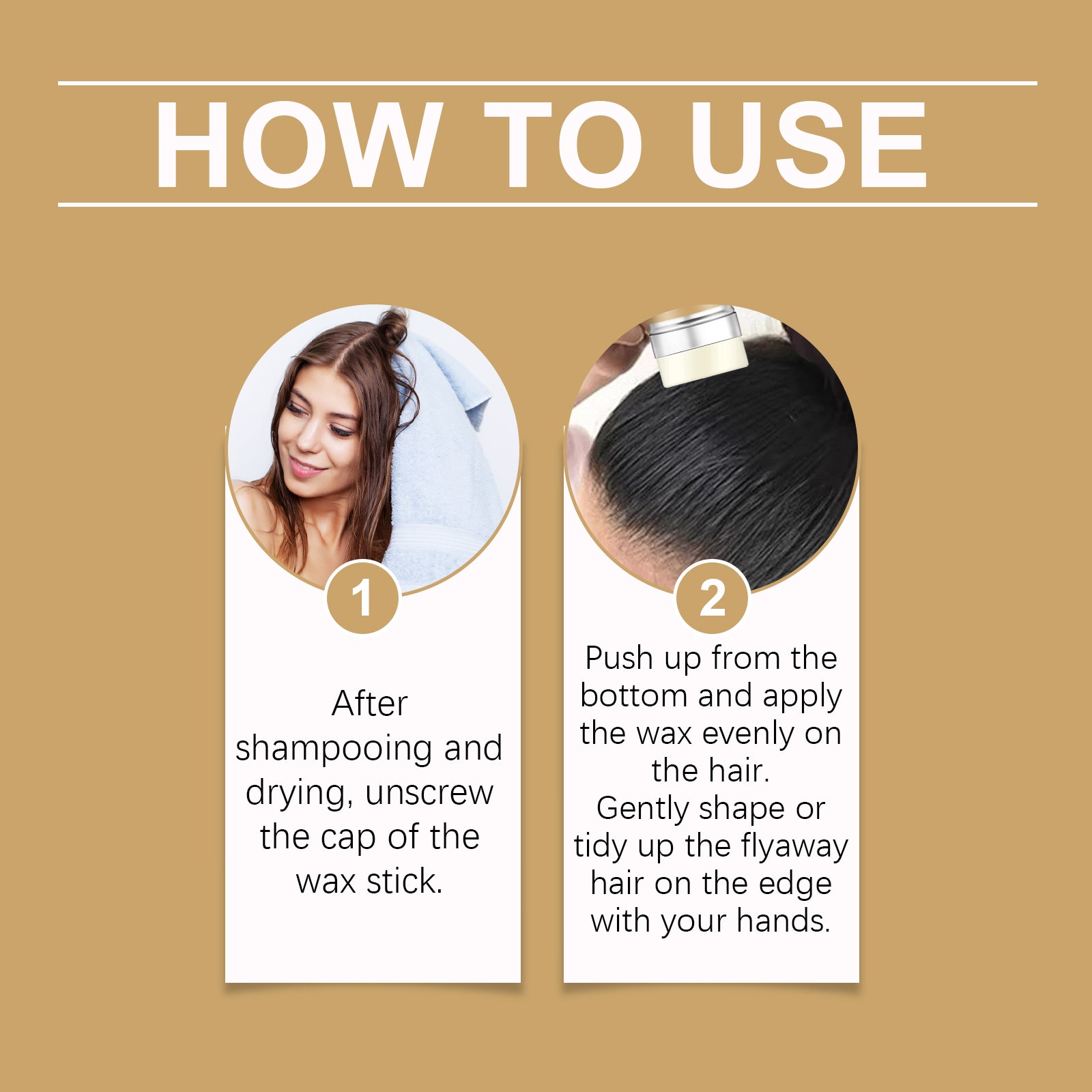 Hair Wax Wand, Hair Styling, Anti-Frizz, Hair Care Natural Shine Solid Styling Portable Hair Wax - Korvel