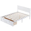 Lit plateforme de taille complète avec tiroirs sous le lit - Blanc